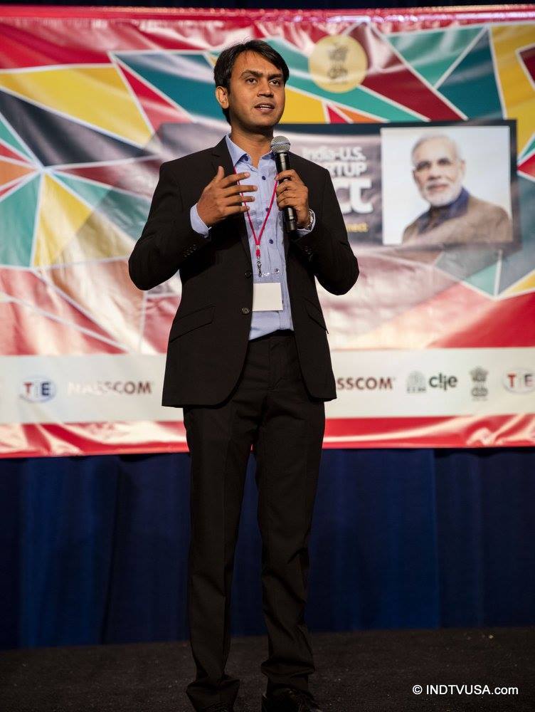 Shyam Verma speaking on stage at India-US Startup Konnect 2015