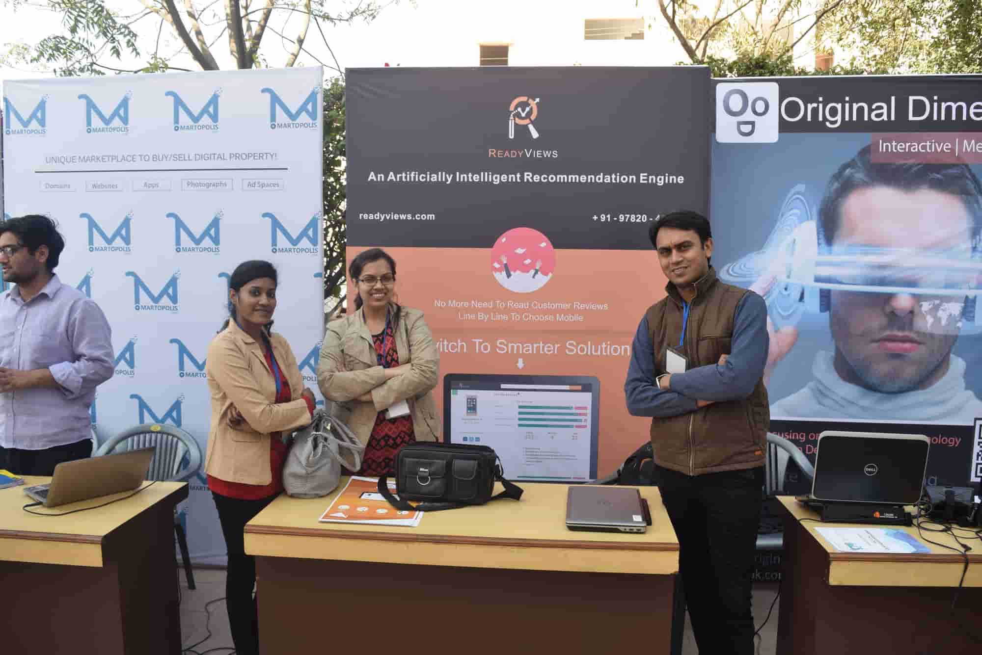 Shyam Verma at the ReadyViews booth at Udaipur startup meet