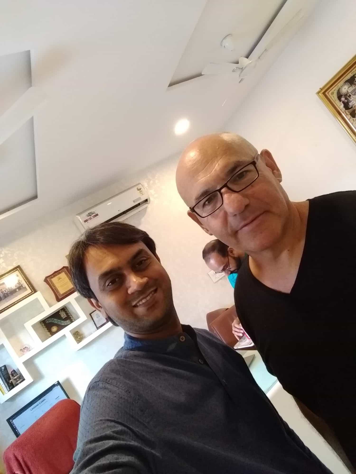 Shyam Verma with Yoram Schaffer at the Ready Bytes office in 2019