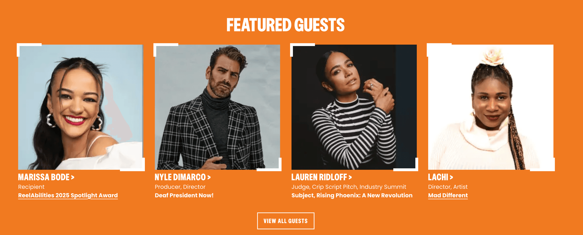 CityFeaturedGuestBlock showcasing featured guests with photos, bios, and credentials in an elegant layout