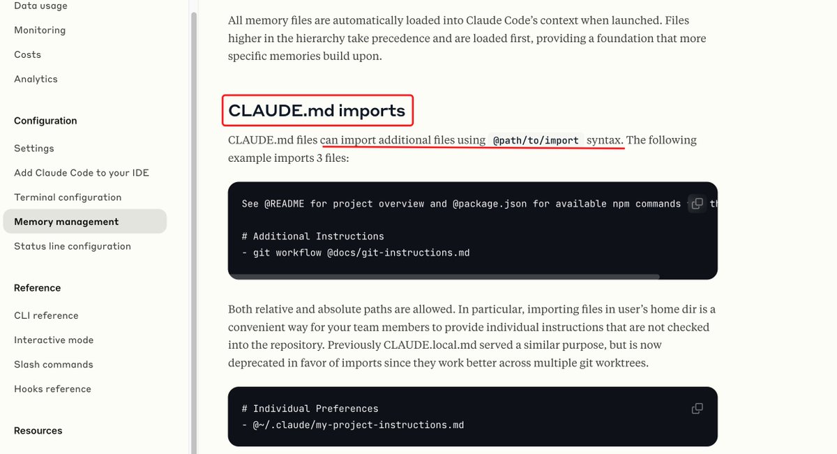 Documentation showing the proper way to include files